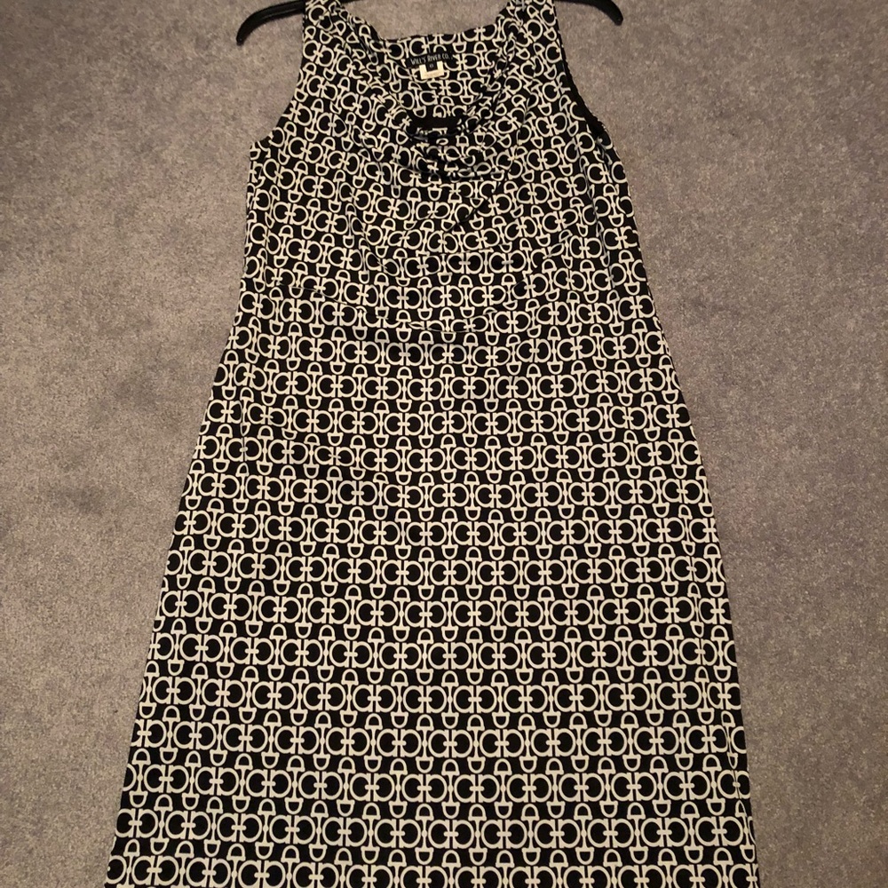 Size 8 black and white cowl neck dress
